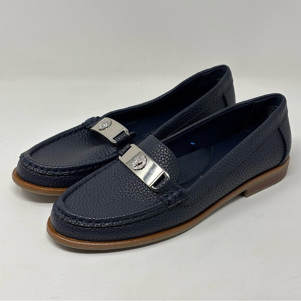 Anne Klein Flex Navy Blue Penny Loafers Size 5.5 NWOT - Picture 1 of 10